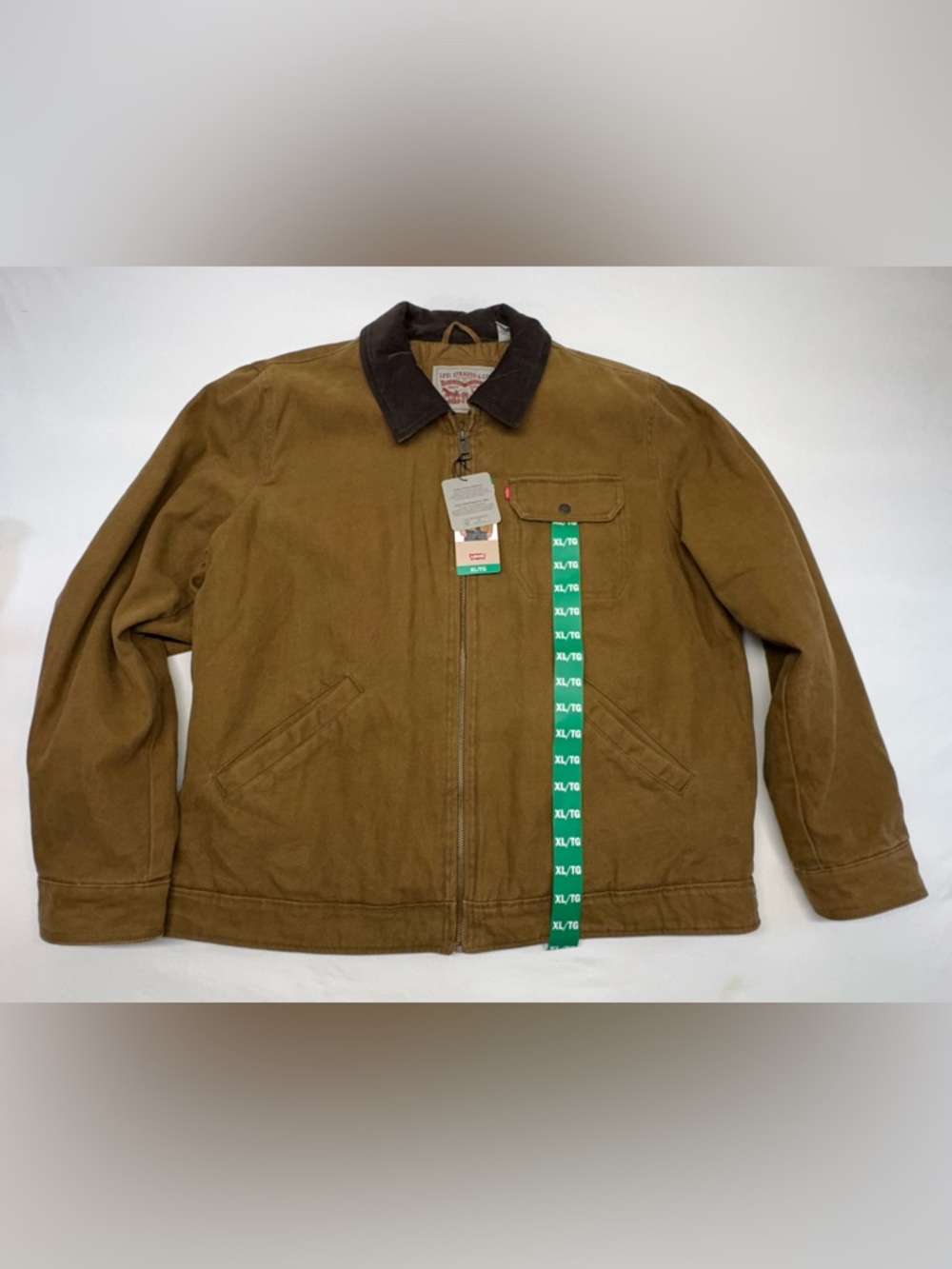Levi's Brown Canvas Field Jacket with Dark Brown Collar NWT Size XL